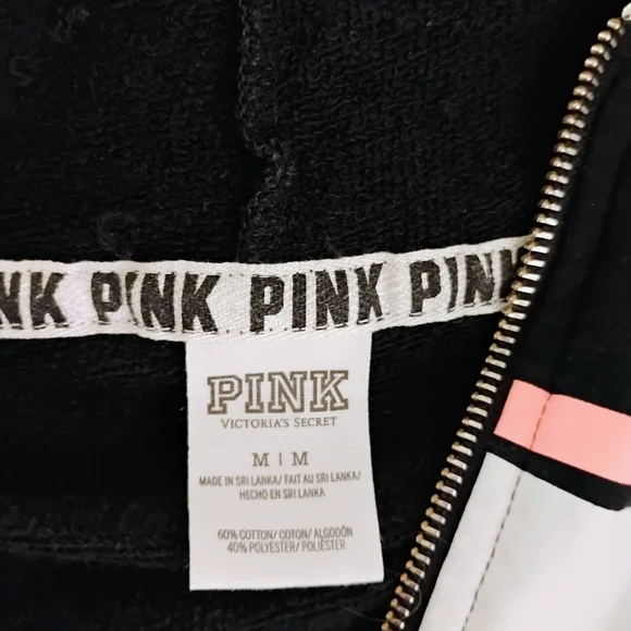PINK Victoria's Secret Full Zip Hoodie Black Size Medium - Picture 5 of 11